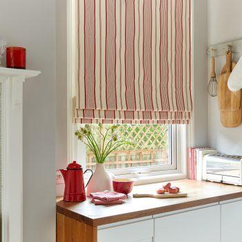 striped kitchen roman blinds